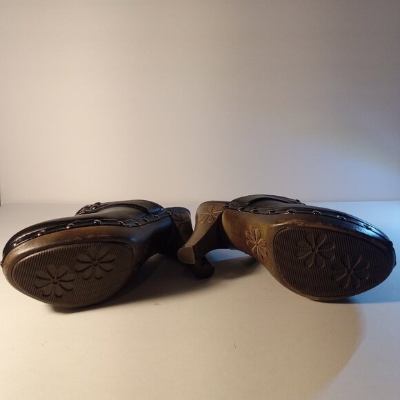 GENNA RAIN-05 BLACK PU CROP SIZE 8.5 HEEL SHOES - Picture 6 of 6